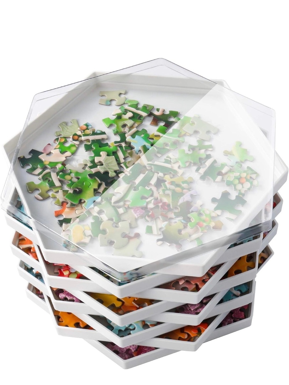 White Hexagon Party Favor Box - Pack of Stackable Containers